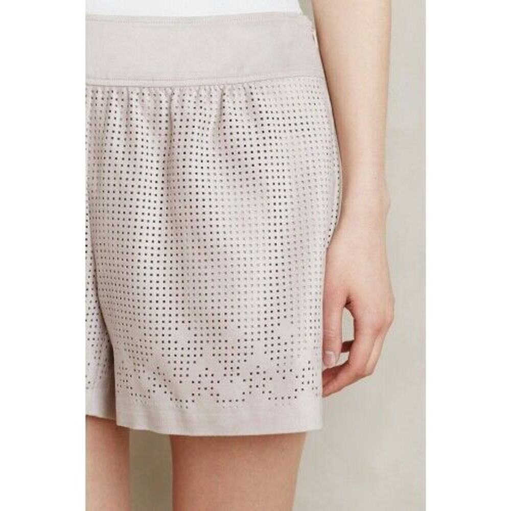 New Anthropologie Vegan Suede Cutwork Shorts by Elevenses Retail $118 Size 6 - Picture 4 of 4